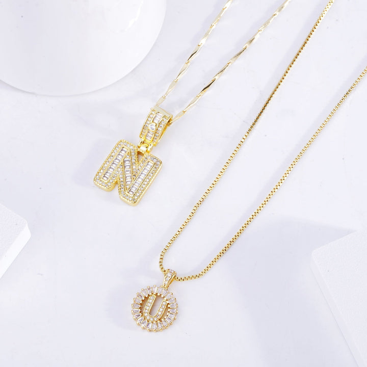 Collier Initial Pavé | Or