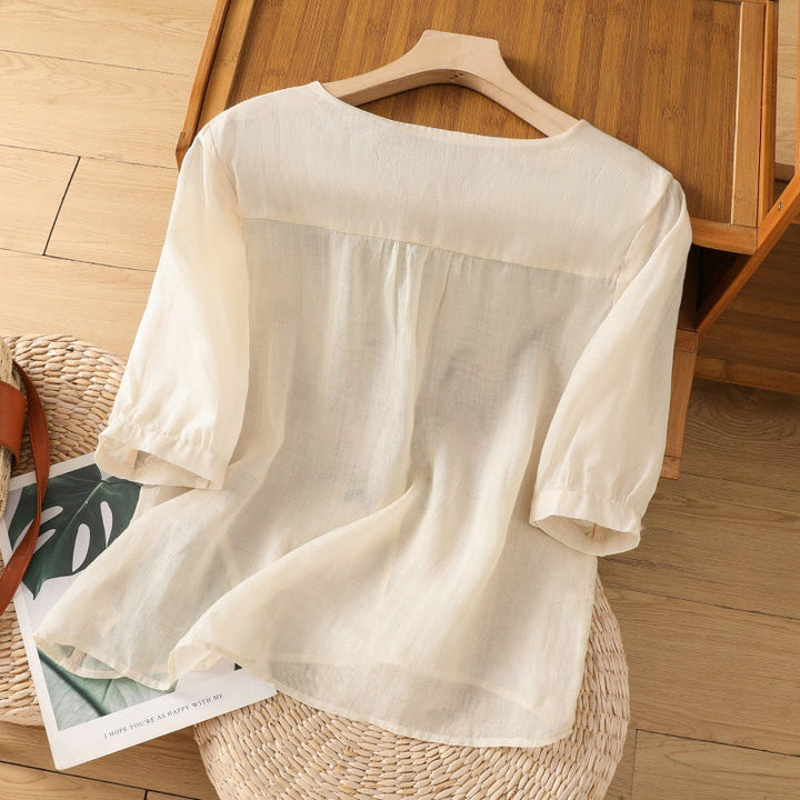 Tamsina – Blouse Détendue Brodée