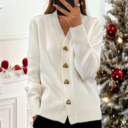 Birgit - Cardigan élégant avec boutons coeur
