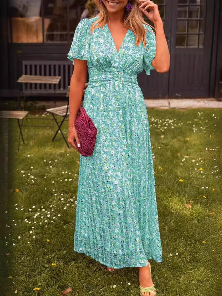 Élina – Robe longue fluide avec motifs floraux