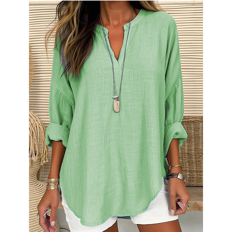 Hazel – Blouse à Col Notch Coupe Relaxée