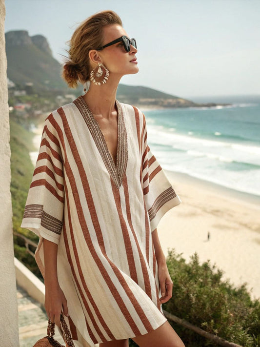 Kaftan en Lin Méditerranéen