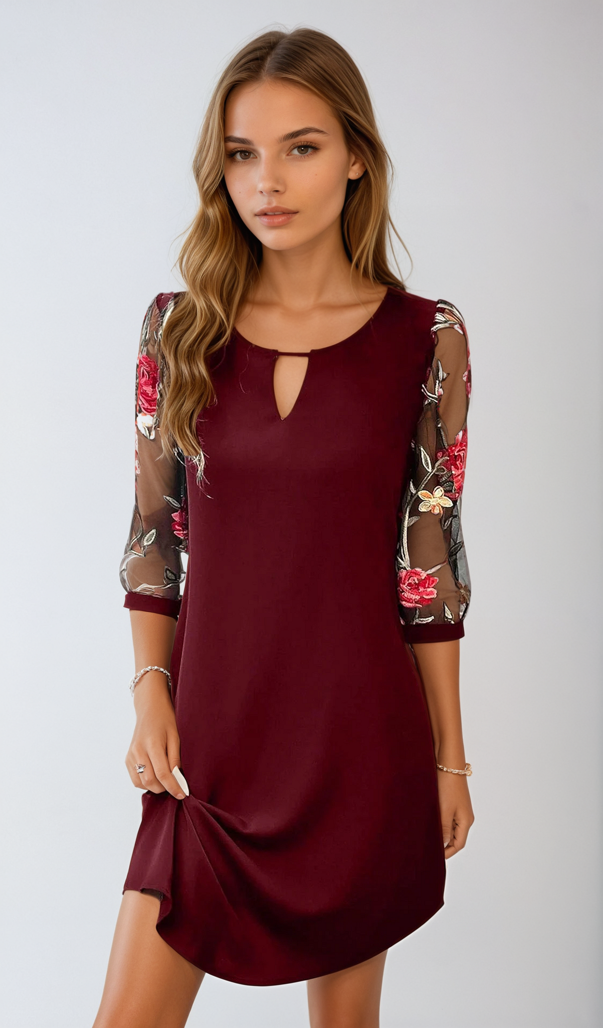 Sharina | Robe Chemise Fleurs Pour Femme | Mini