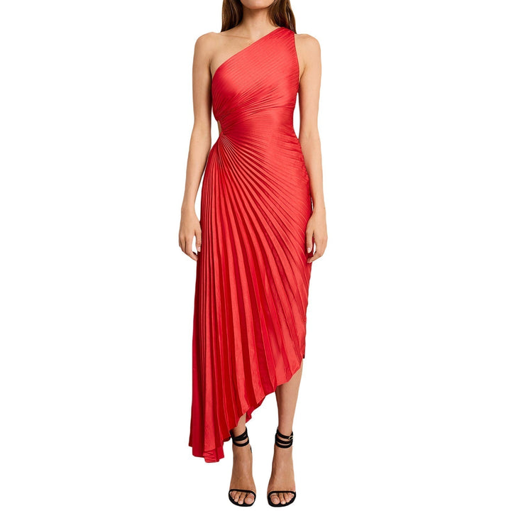 Sylviana - Robe Midi Plissée à Une Épaule