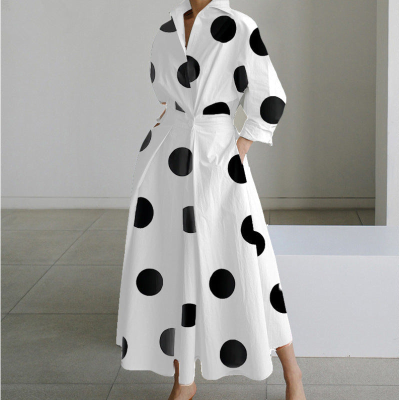 Robe Longue Portefeuille Élégante à Col - Chic et Intemporel