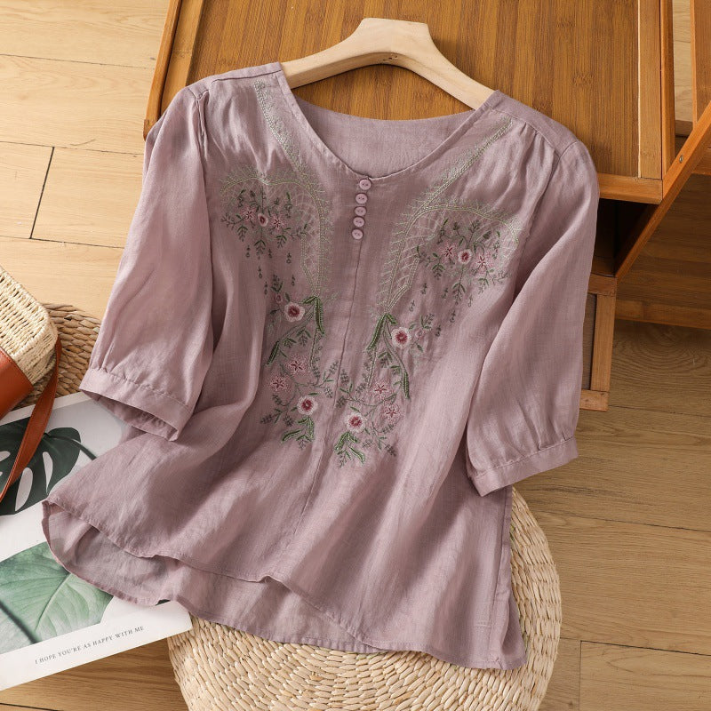 Tamsina – Blouse Détendue Brodée