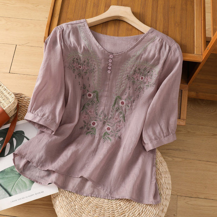 Tamsina – Blouse Détendue Brodée
