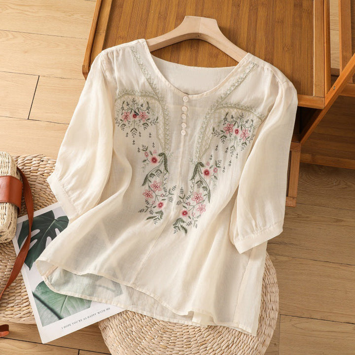 Tamsina – Blouse Détendue Brodée