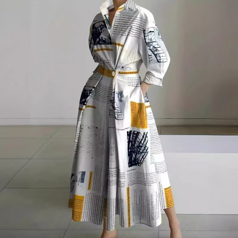 Robe Longue Portefeuille Élégante à Col - Chic et Intemporel