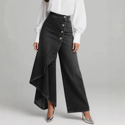 Pantalons en Denim à Jambes Larges Elara