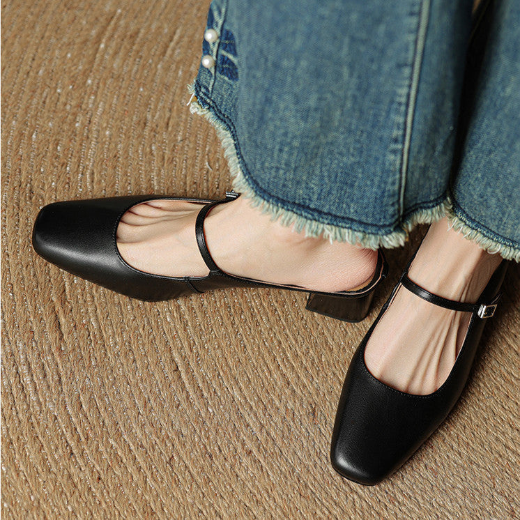 Alicia – Mules en Cuir Naturel