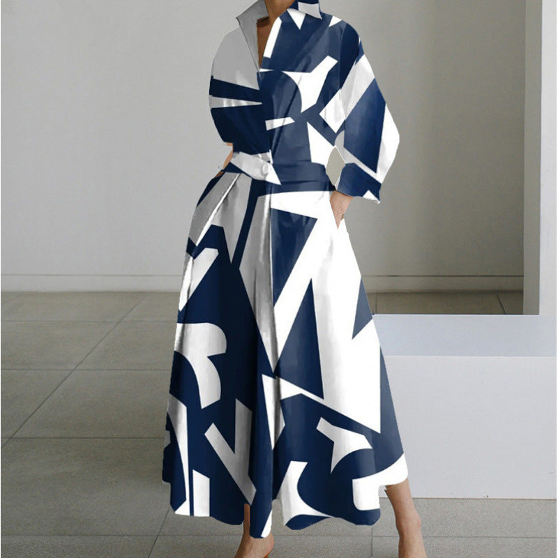 Robe Longue Portefeuille Élégante à Col - Chic et Intemporel