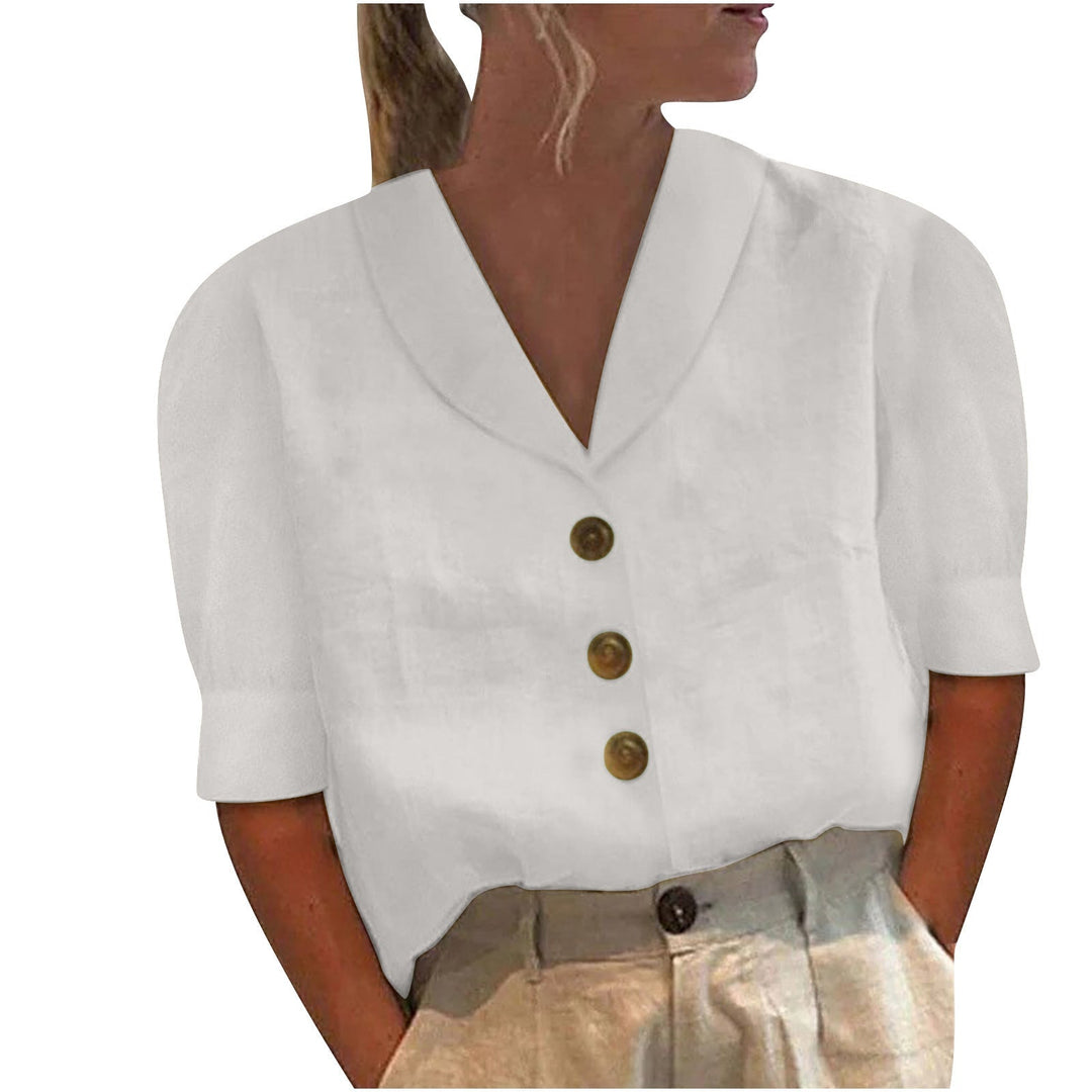 Blouse Boutonnée Retro-Chic avec Devant Noué