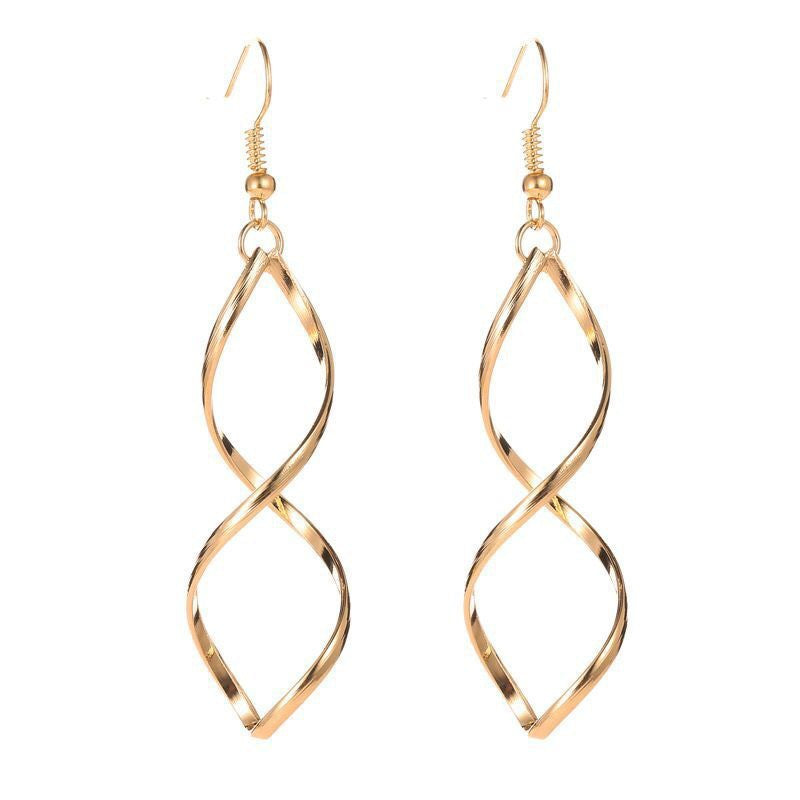 Boucles d'oreilles pendantes en spirale | Or