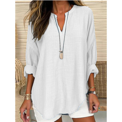 Hazel – Blouse à Col Notch Coupe Relaxée