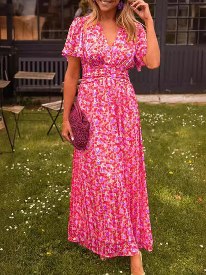 Élina – Robe longue fluide avec motifs floraux