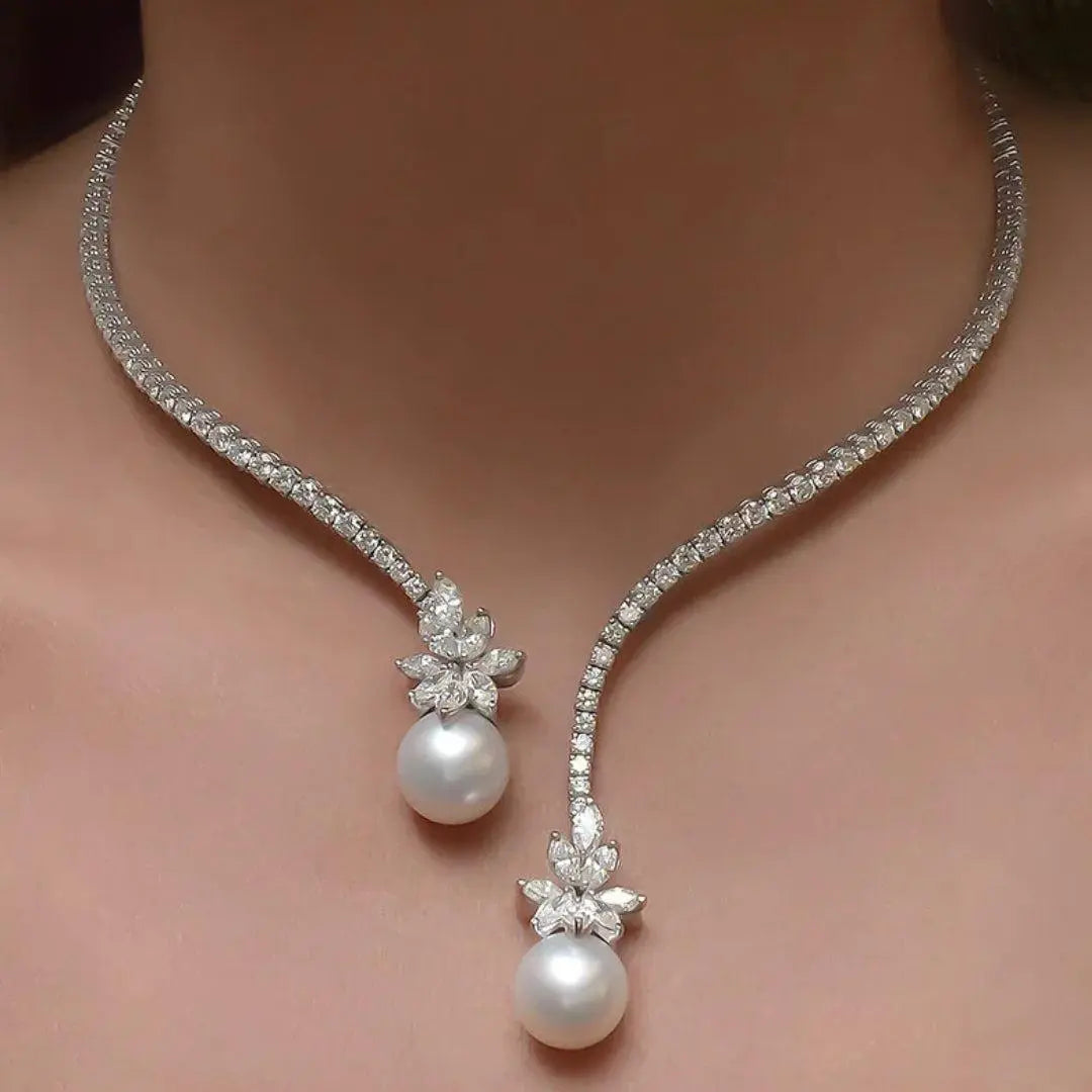 Collier élégant et lumineux avec des perles en argent sterling