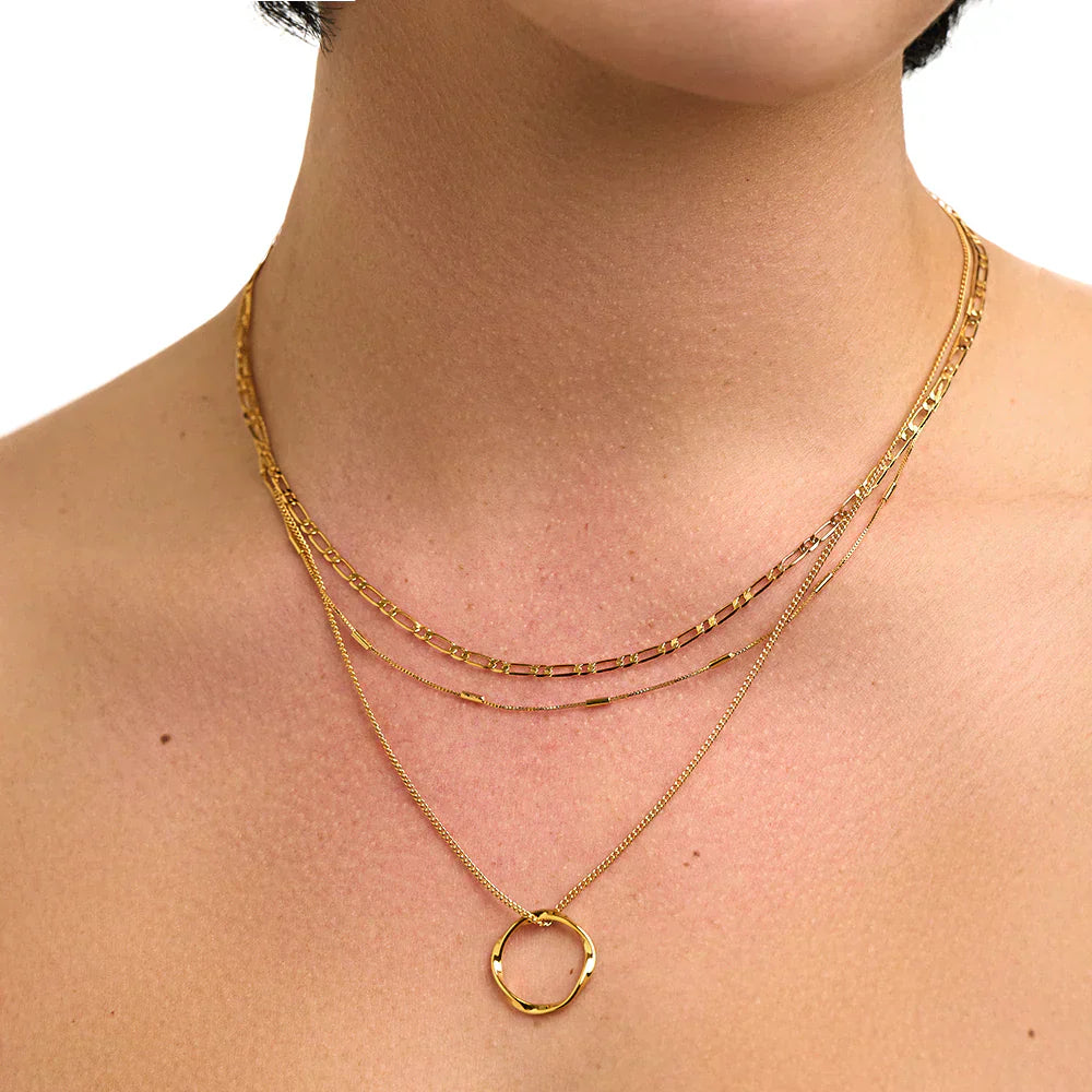 Collier à Trois Rangées Open Circle | Or