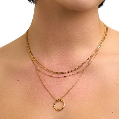Collier à Trois Rangées Open Circle | Or
