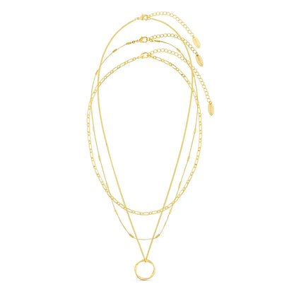 Collier à Trois Rangées Open Circle | Or