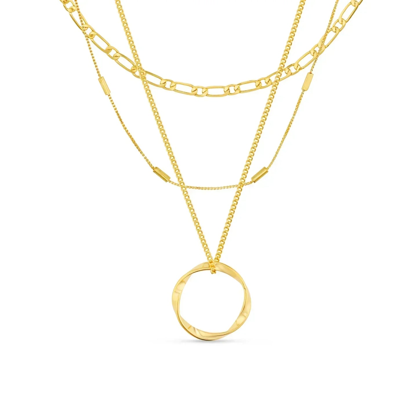 Collier à Trois Rangées Open Circle | Or
