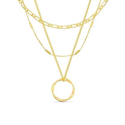 Collier à Trois Rangées Open Circle | Or
