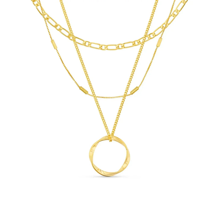 Collier à Trois Rangées Open Circle | Or