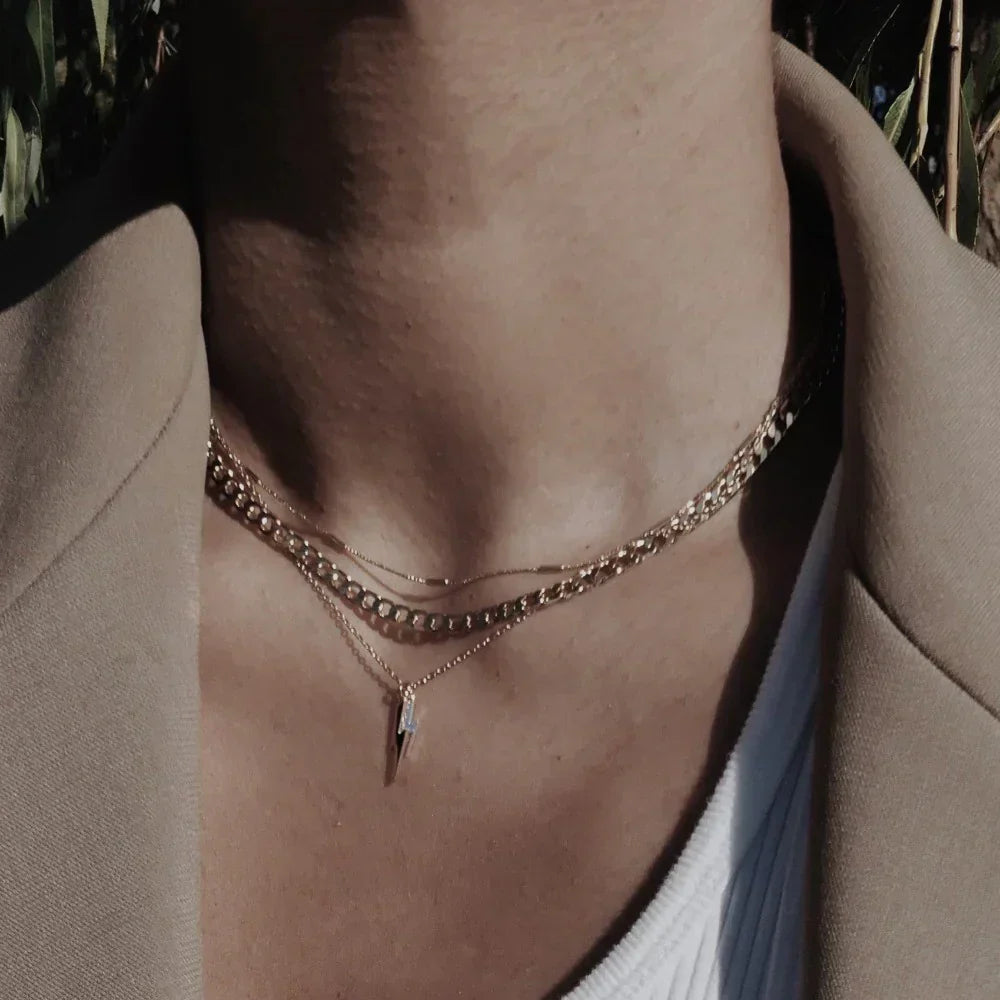 Collier Chaîne à Maillons Plat | Or