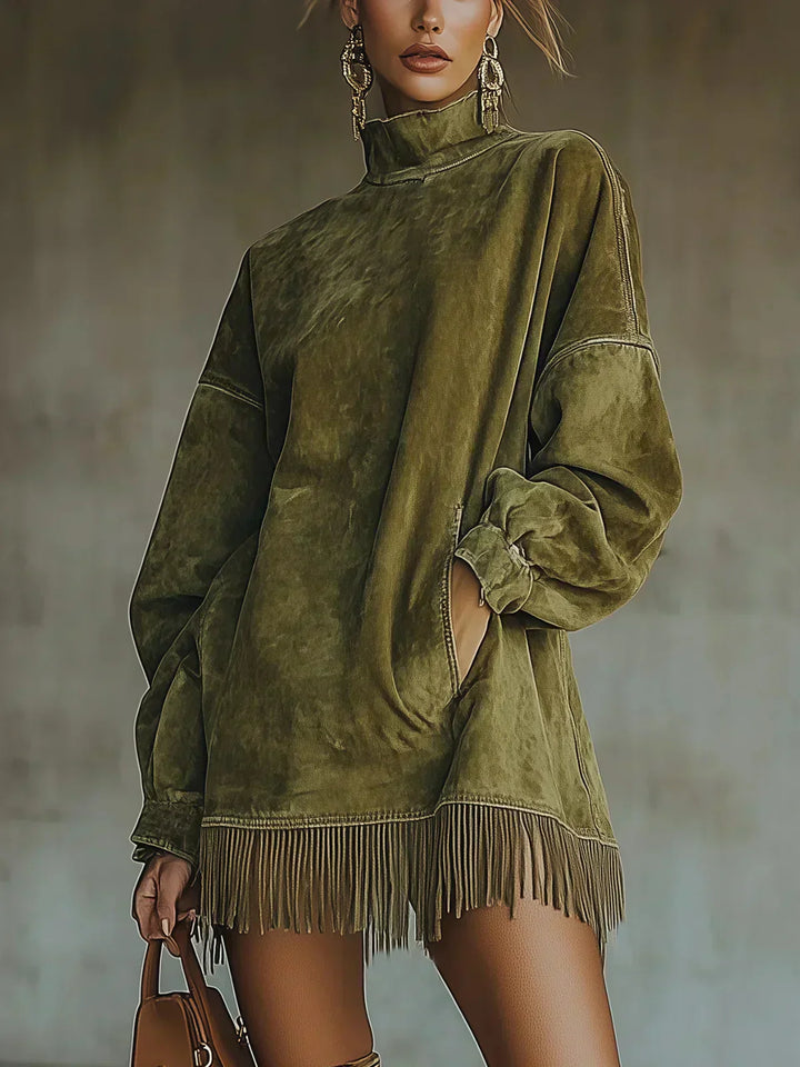 Amarinda | Sweatshirt surdimensionné avec détail à franges