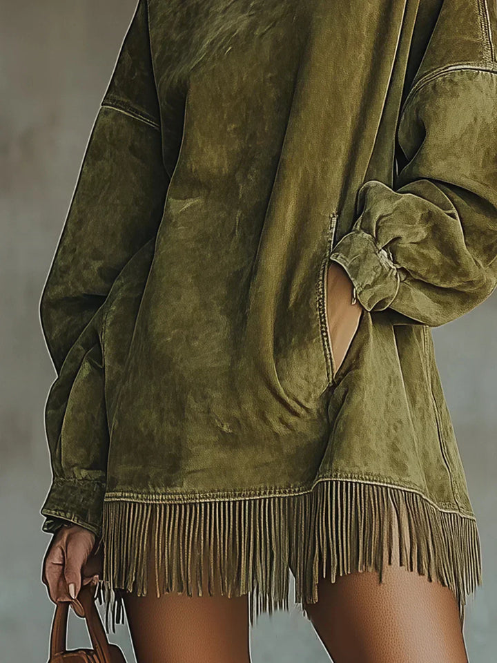 Amarinda | Sweatshirt surdimensionné avec détail à franges