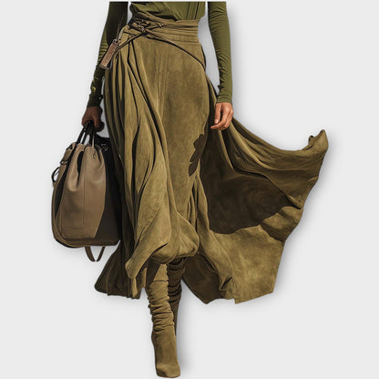 Ensemble avec Jupe Fluide Olive Luxe