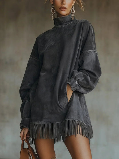 Amarinda | Sweatshirt surdimensionné avec détail à franges