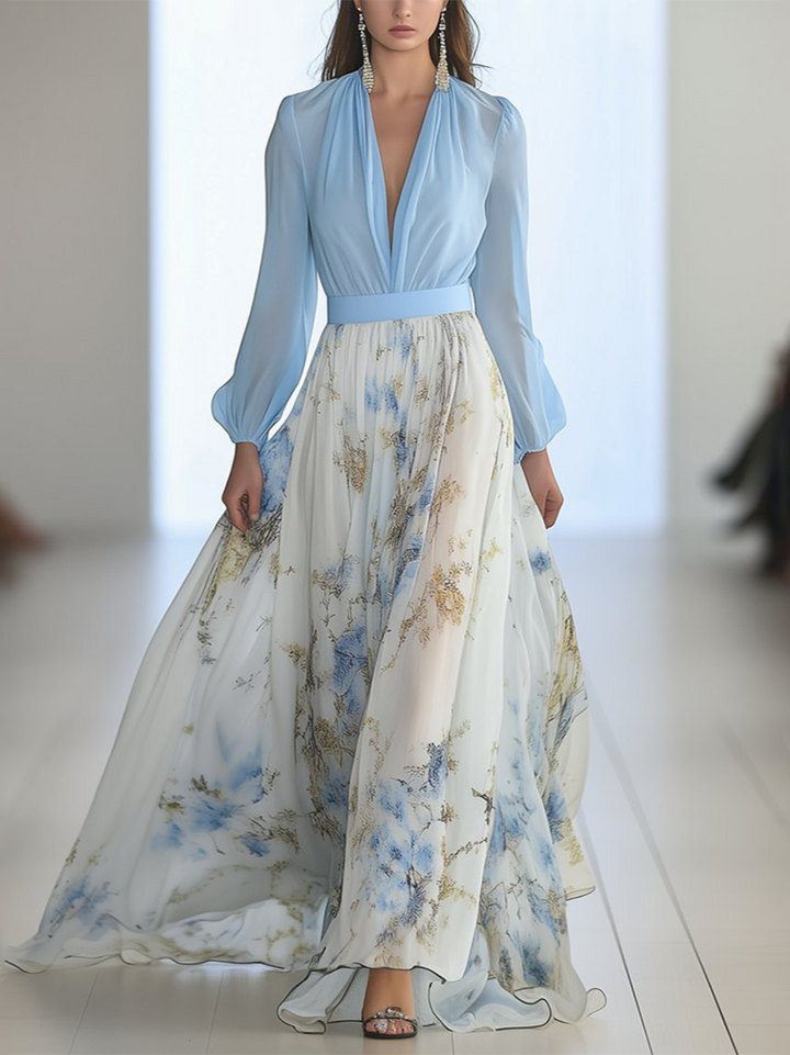 Audrey | Belle Robe Maxi avec Imprimé Floral