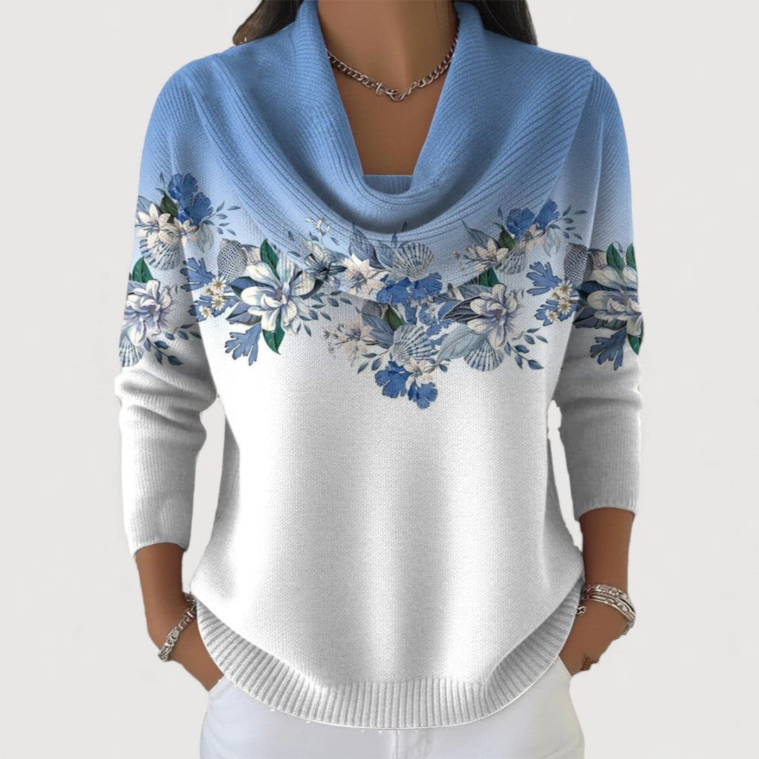 Alora | Pull Floral avec Col Doux