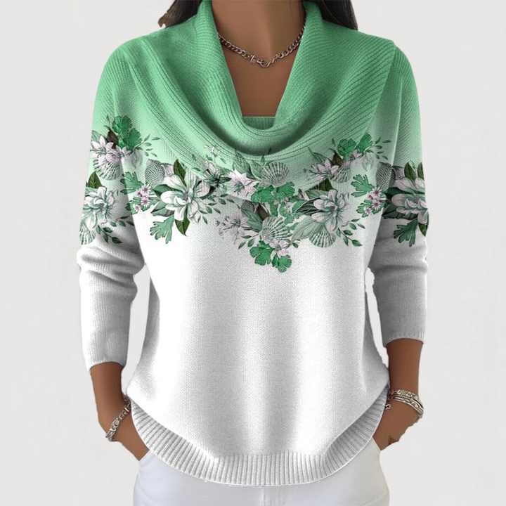 Alora | Pull Floral avec Col Doux