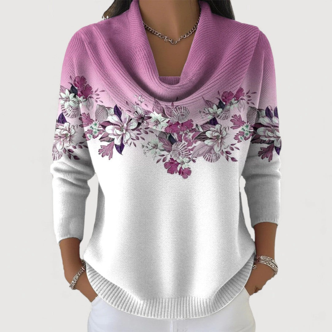 Alora™ | Pull Floral avec Col Doux