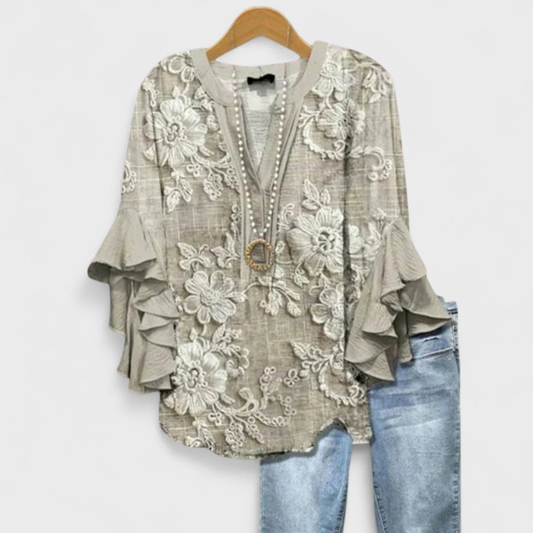 Cordelia™ | Blouse Imprimée pour Femmes avec Manches Volantes