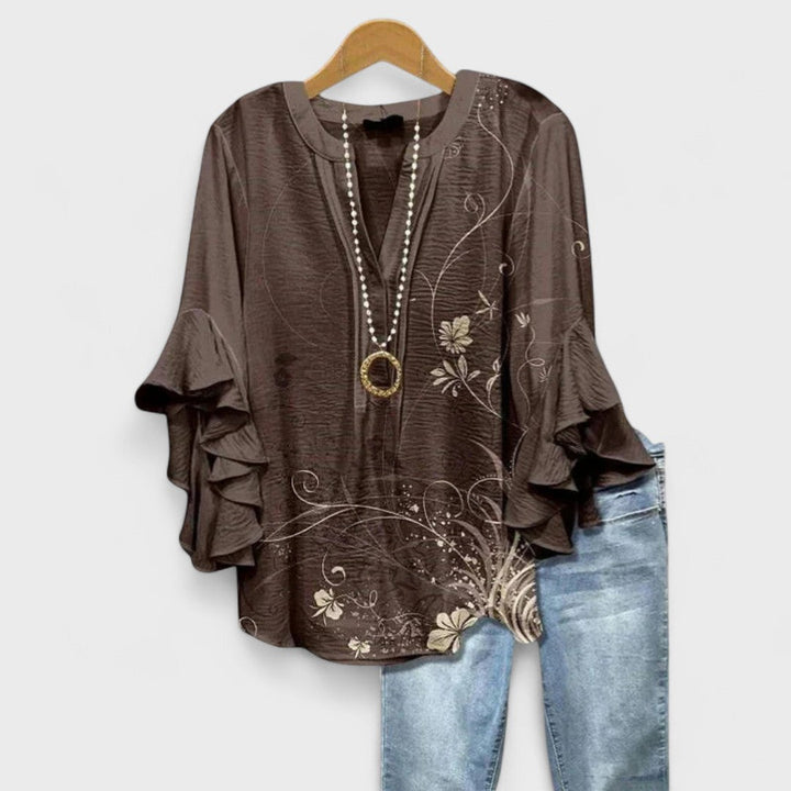 Cordelia™ | Blouse Imprimée pour Femmes avec Manches Volantes