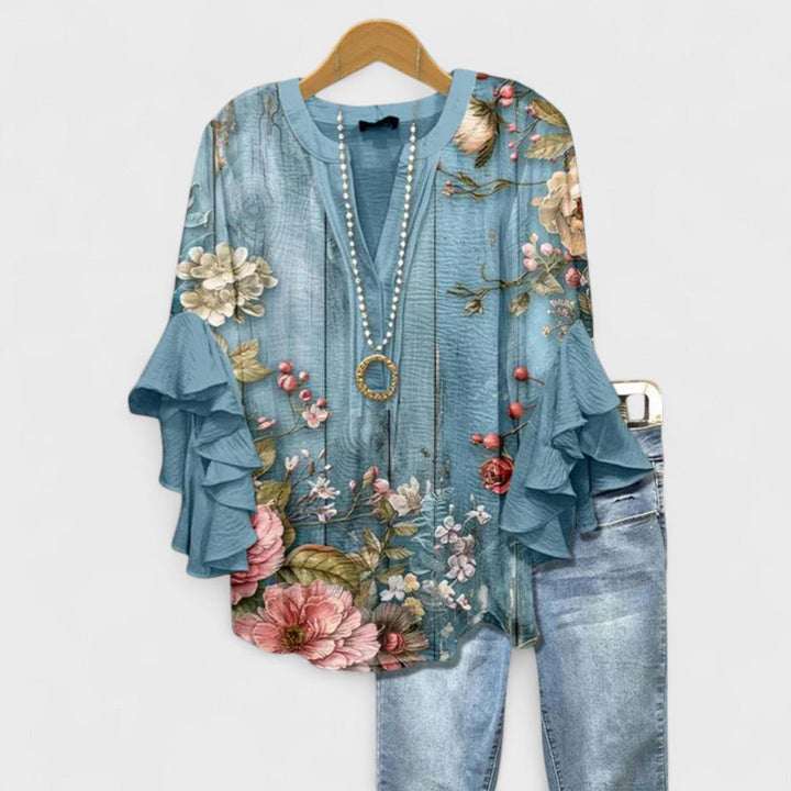 Cordelia™ | Blouse Imprimée pour Femmes avec Manches Volantes