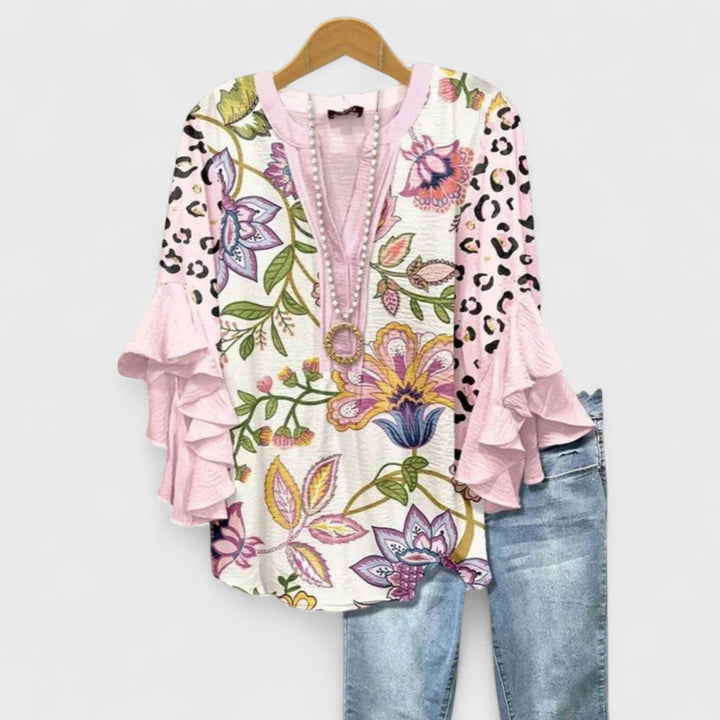 Cordelia™ | Blouse Imprimée pour Femmes avec Manches Volantes