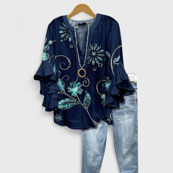 Cordelia™ | Blouse Imprimée pour Femmes avec Manches Volantes