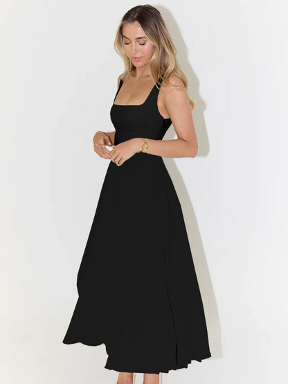 Robe Midi Élégante avec Décolleté Carré - Coupe Flatteuse Intemporelle