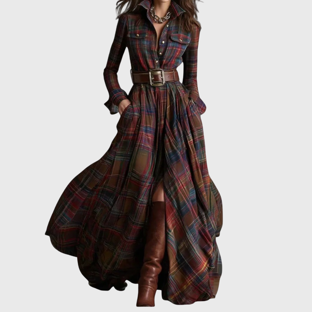 Bikki™ | Robe Maxi à Carreaux