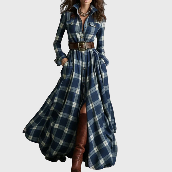 Bikki™ | Robe Maxi à Carreaux