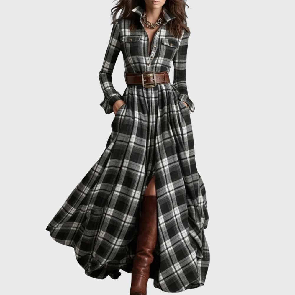 Bikki™ | Robe Maxi à Carreaux