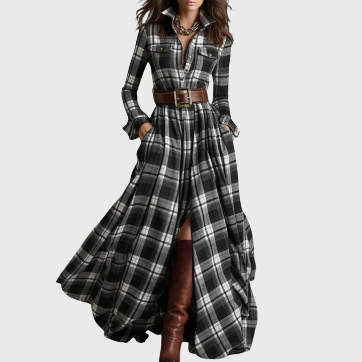 Bikki™ | Robe Maxi à Carreaux