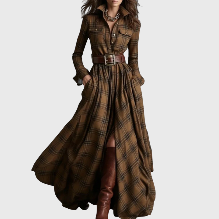 Bikki™ | Robe Maxi à Carreaux