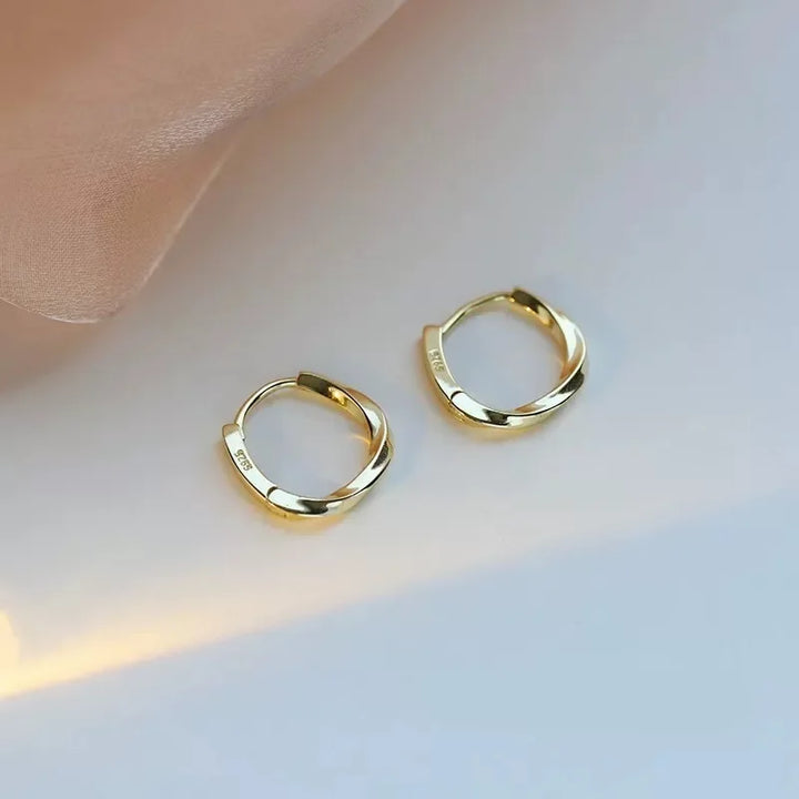 Boucles d'oreilles rondes en argent sterling incrustées