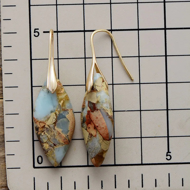 Boucles d'oreilles goutte d'eau en pierre naturelle