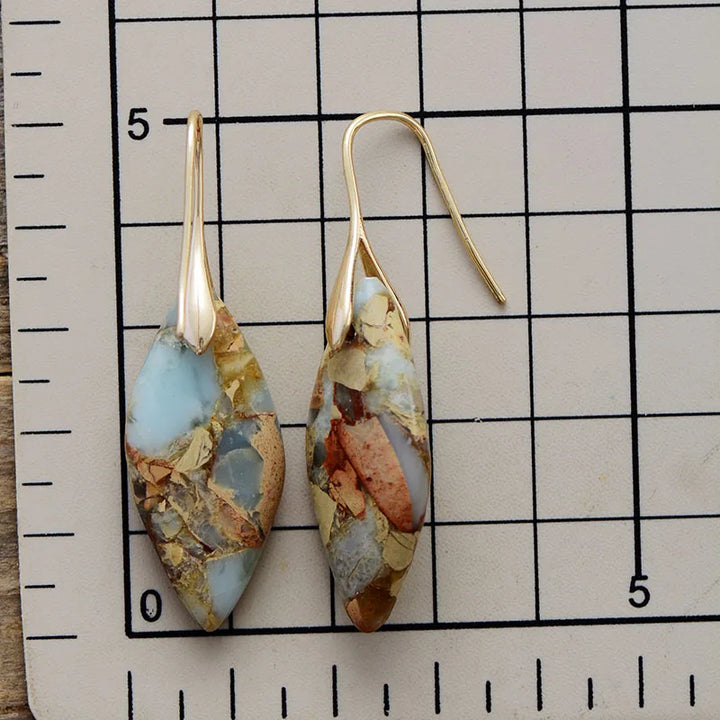 Boucles d'oreilles goutte d'eau en pierre naturelle